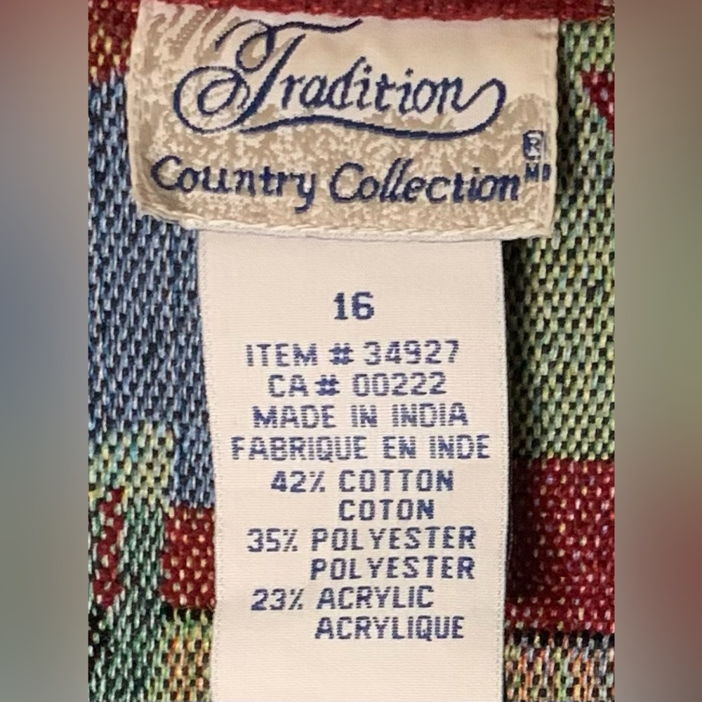 Tradition Country Collection Multicolor Tapestry Jacket Size 16 - Picture 4 of 9